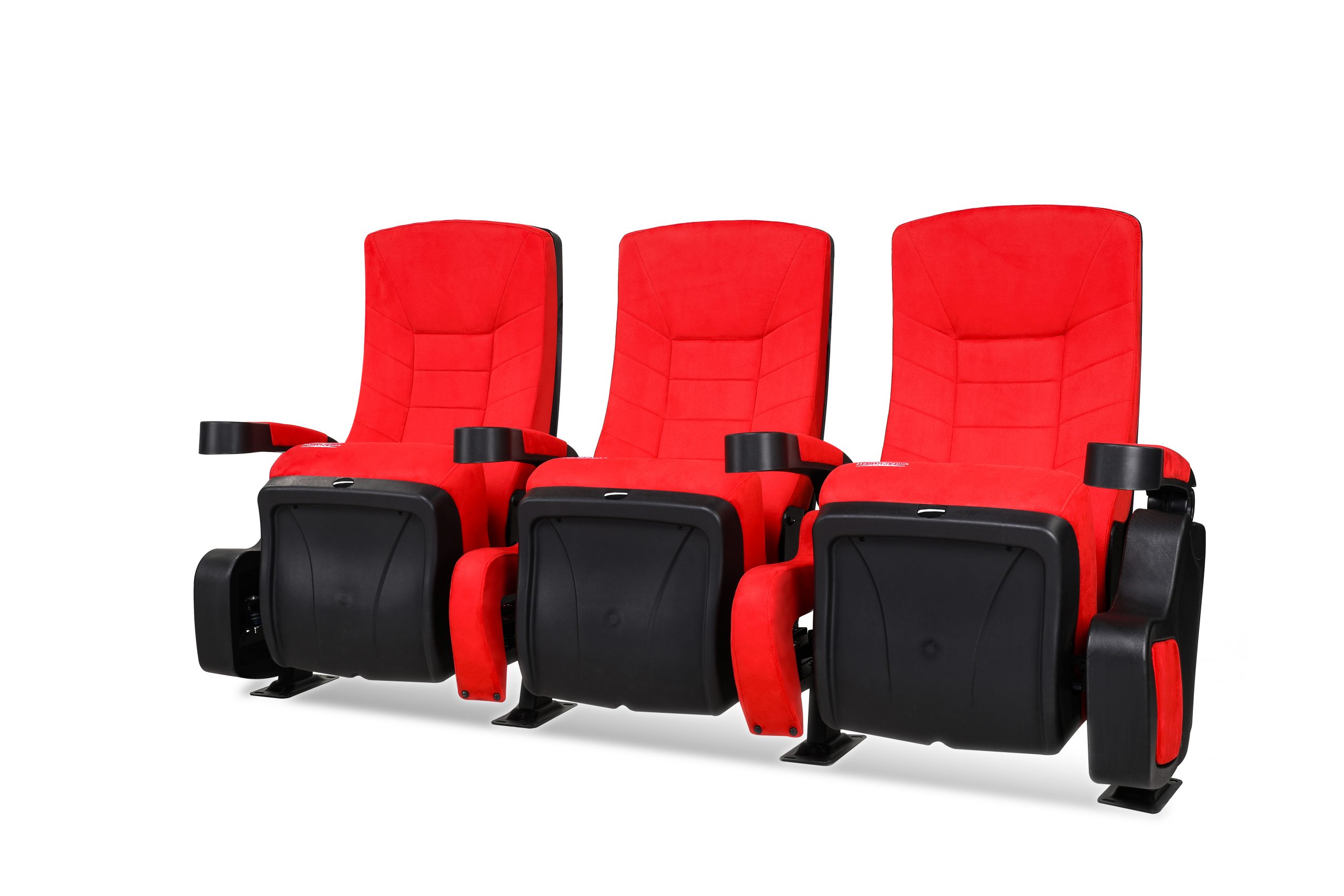 DreamScreen CINESEAT THEATRE MED TEXTILESHIELD RED FABRIC 3-SETER