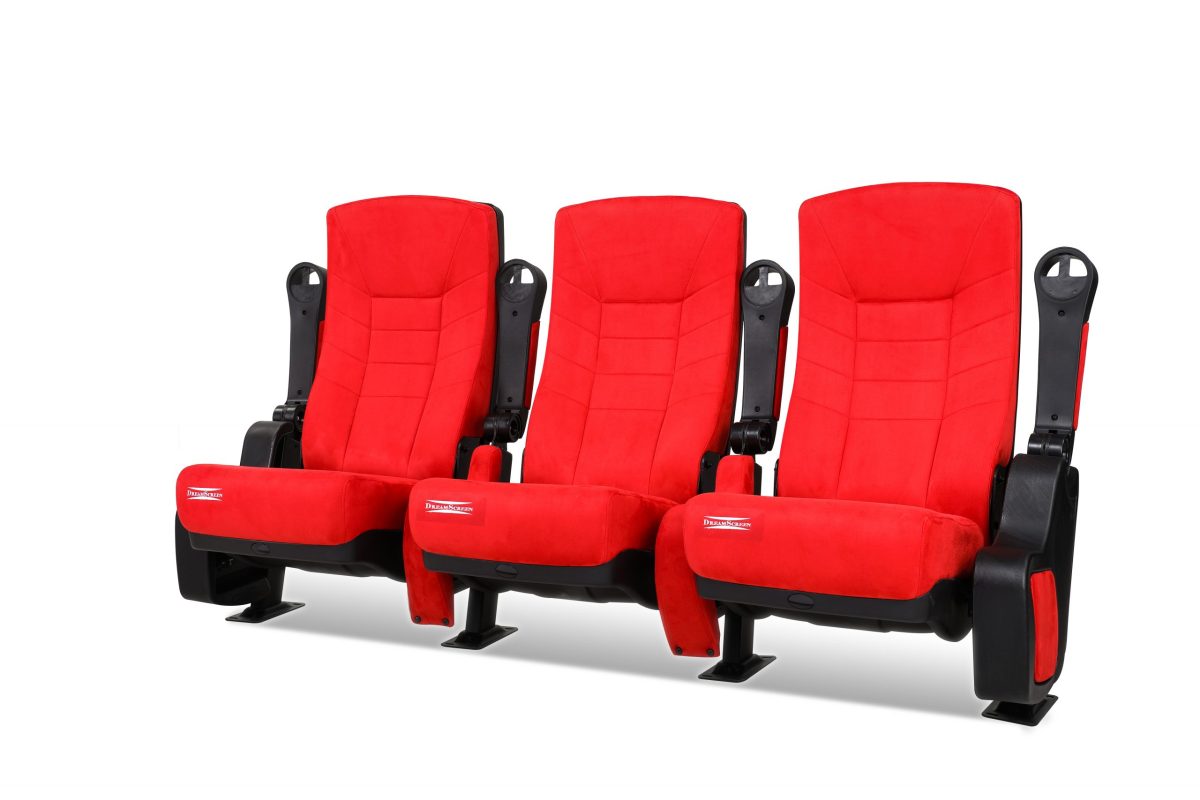DreamScreen CINESEAT THEATRE MED TEXTILESHIELD RED FABRIC 3-SETER - Bilde 12