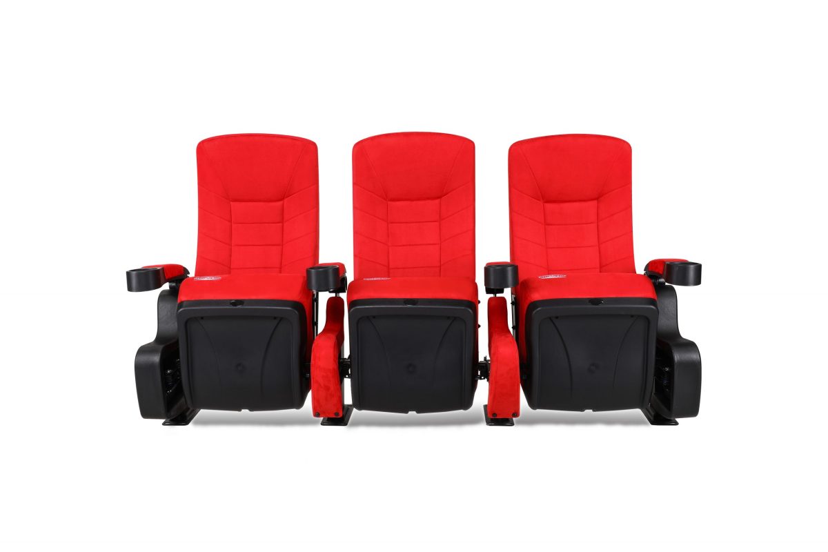 DreamScreen CINESEAT THEATRE MED TEXTILESHIELD RED FABRIC 3-SETER - Bilde 13