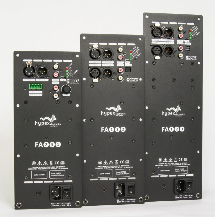 HYPEX FA252 FusionAmp plateforsterker 2x250W med analog og digital inn