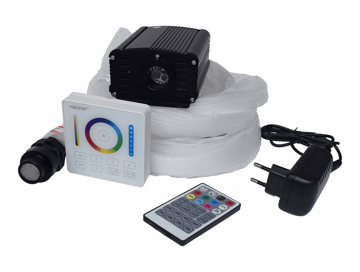 Stjernehimmel m. 18W LED engine / 348 fiber på 4m for opp til 16kvm tak