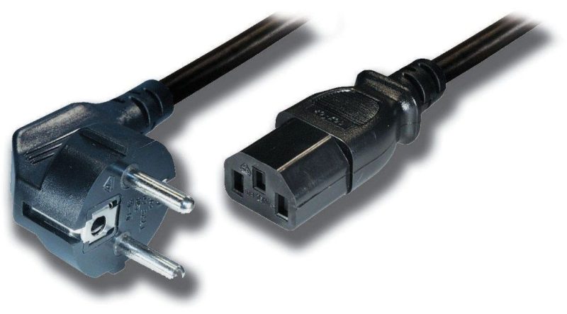 AIC Strømkabel Apparat C13 -  2,0 m Sort 3-pol SCHUKO-C13 1,0mm²