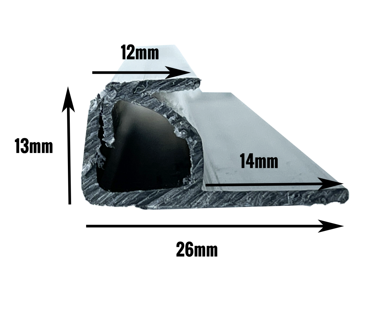 OEM festeskinne / festelist for stoff frontmatet 2m SORT - Bilde 2