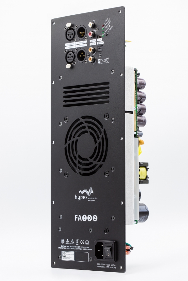 HYPEX FA502 FusionAmp plateforsterker 2x500W med analog og digital inn