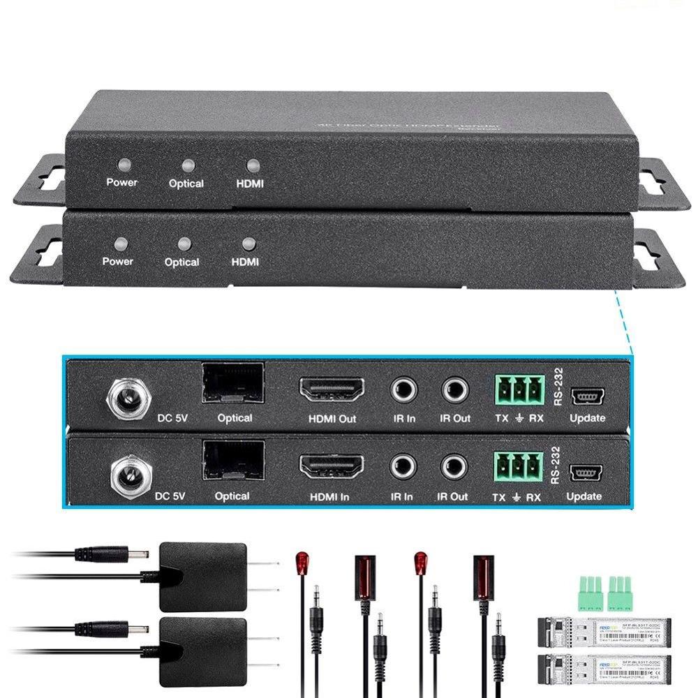 Monoprice Blackbird 4K Fiber Optic HDMI Extender 3300feet 1000m 4k@60Hz IR  RS-232 HDMI 2.0 Support