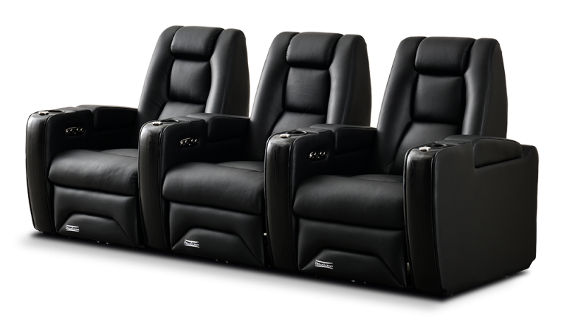 DreamScreen CineSeat ProMotor v4 Motorisert Recliner 3-seter Leather Sort