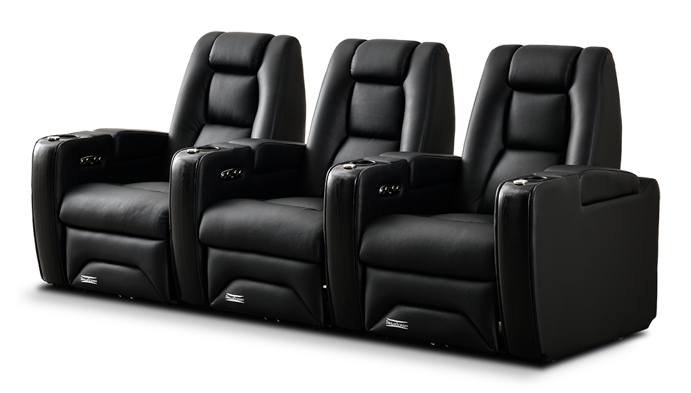 DreamScreen CineSeat ProMotor v4 Motorisert Recliner 3-seter Leather Sort