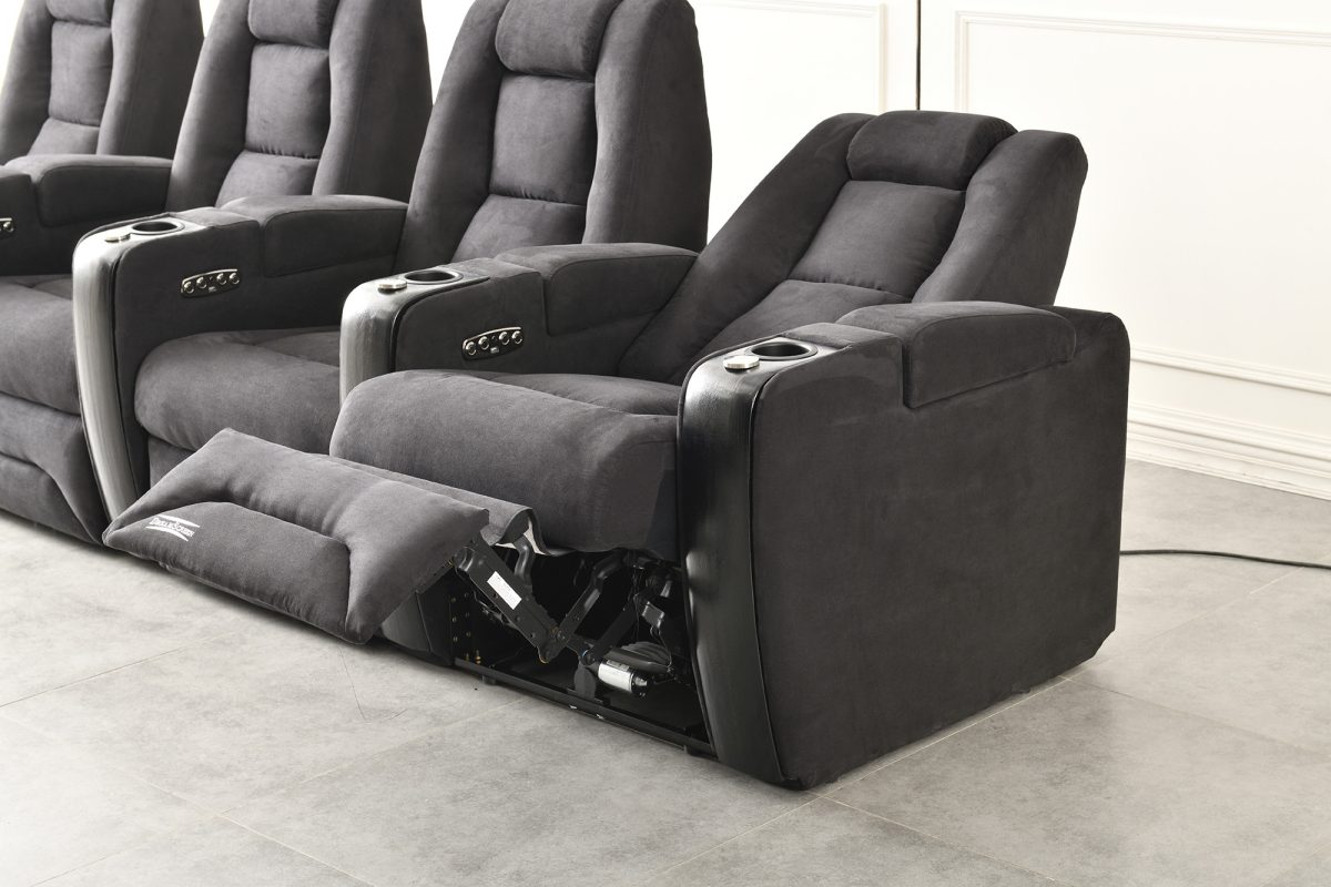 DreamScreen CineSeat ProMotor v4 Ekstrastol til 3-seter TextileShield Mikrofiber Sort - Bilde 9