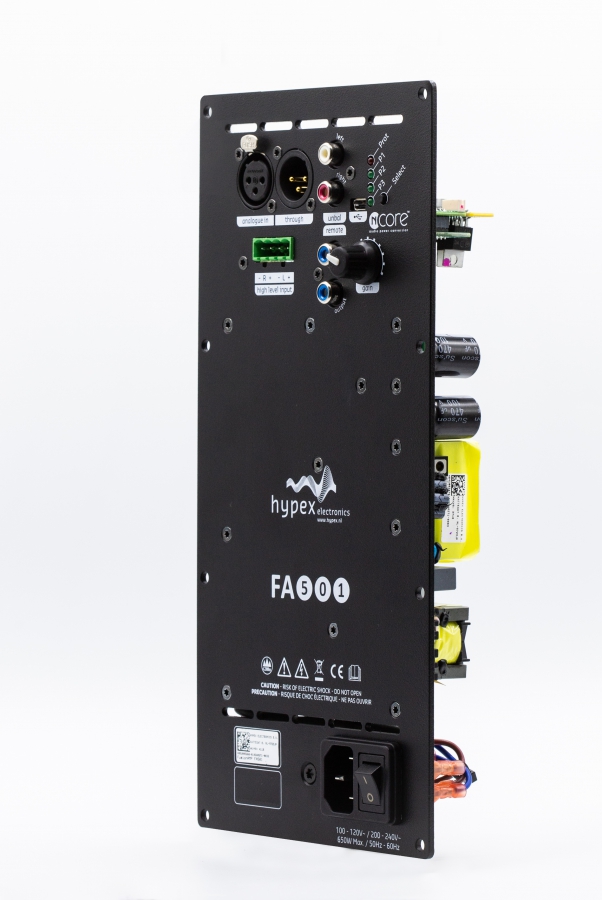 HYPEX FA501 FusionAmp plateforsterker 500W med analog og digital inn
