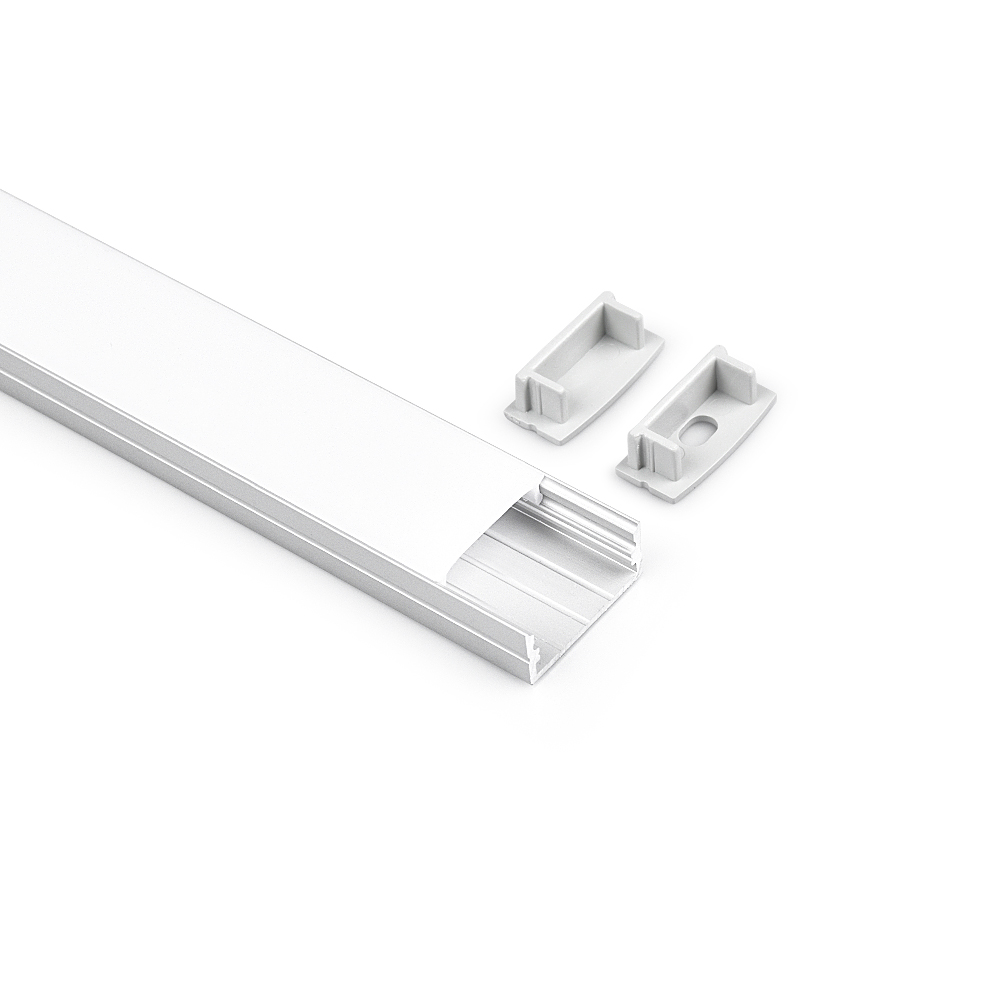 Kanal for Philips Hue LED-strips i silver alu og hvit diffusor 2410 2m