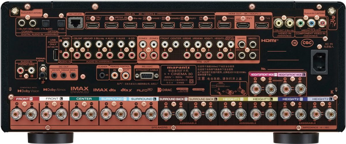 MARANTZ CINEMA 30 11.4 (13.4) ATMOS/ DTS-X SURROUND RECEIVER 11X140W 8K HDMI 2.1 SORT - Bilde 5