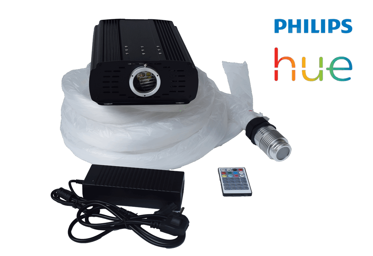 Stjernehimmel m. 100W LED engine / 740 fibre på 8m for opp til 64kvm tak for Philips Hue