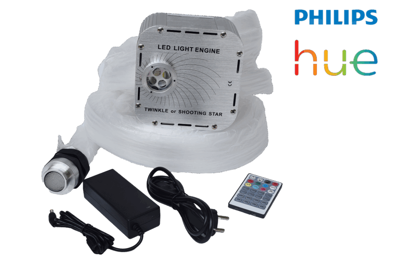 Stjernehimmel m. 27W LED engine / 630 fibre på 6m for opp til 36kvm tak for Philips Hue